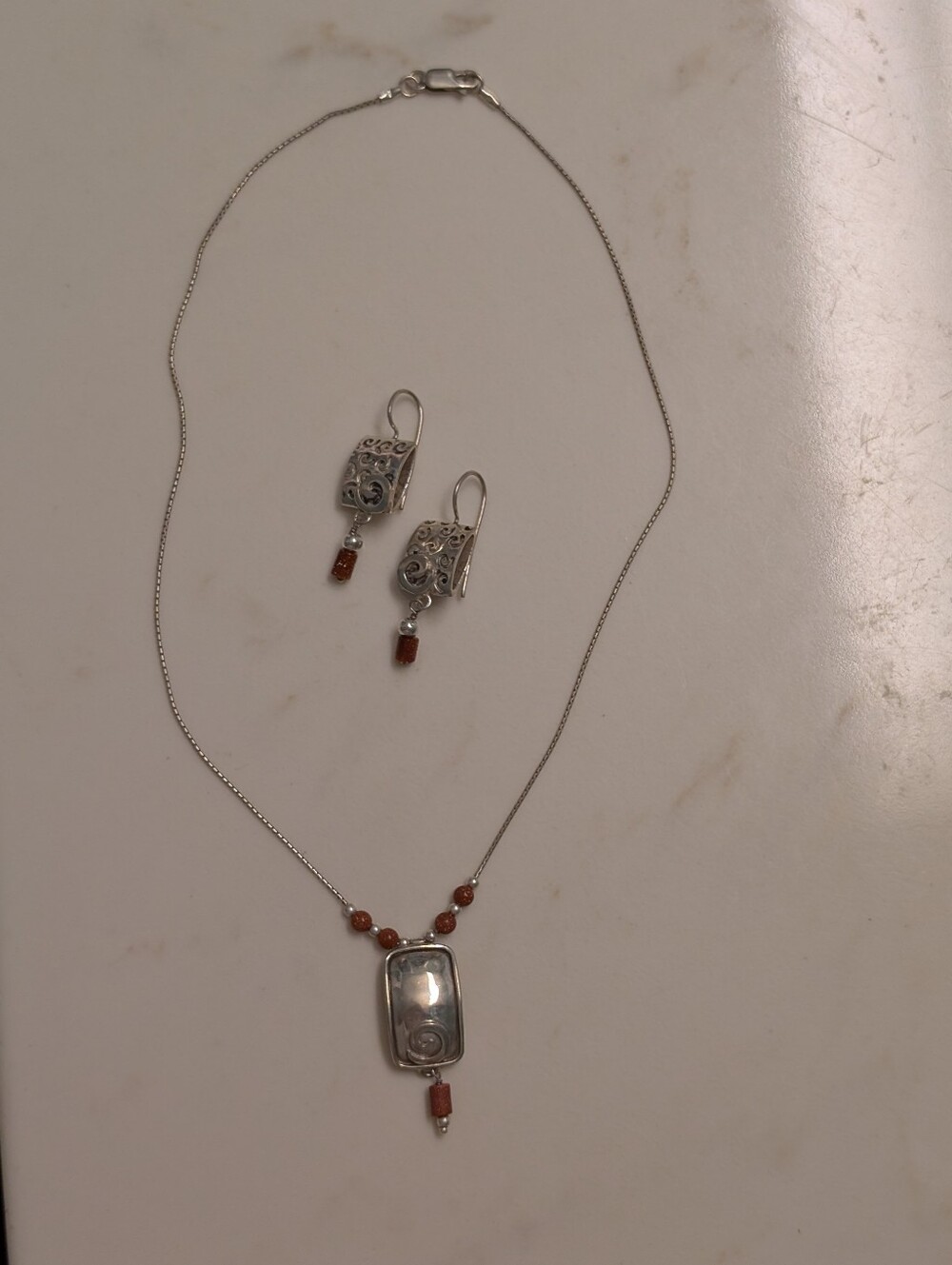 Silpada Sterling Silver Necklace/Earrings Set